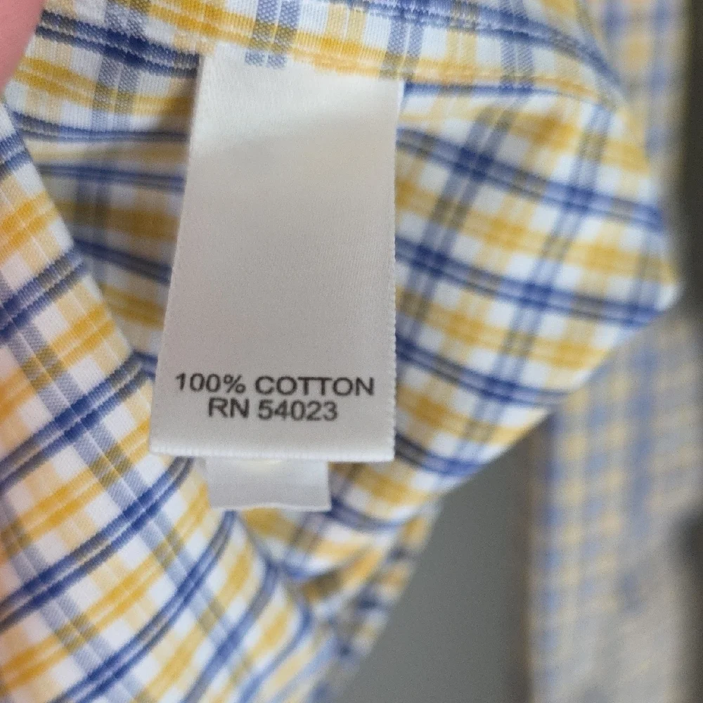 Banana Republic Blue and Yellow Button Down Shirt Size XL